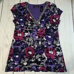 Axcess By Liz Claiborne Purple, Gray, and Pink Top Size Large